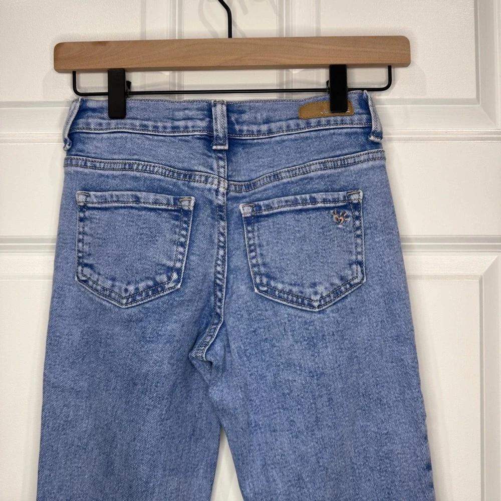 Justice Girls Light‎ Wash Distressed Flare Jeans Size 10